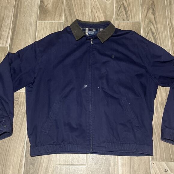 Ralph Lauren Other - Polo By Ralph Lauren Mens Size 2XL Navy Bomber Jacket Corduroy Collar Cotton‎